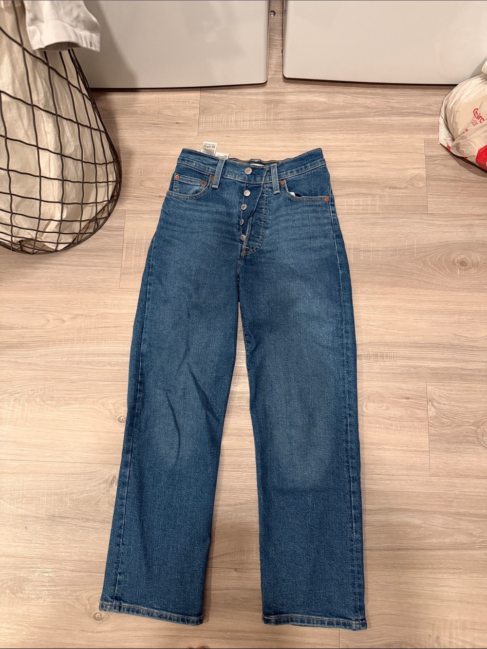 Levi's Women's Straight Leg Jeans in Dark Blue Denim